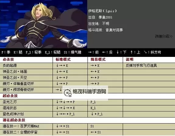 《拳皇14》出招表及按键一览 全人物出招表图2