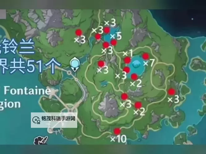 《原神》4.2湖光铃兰采集路线领跑图2